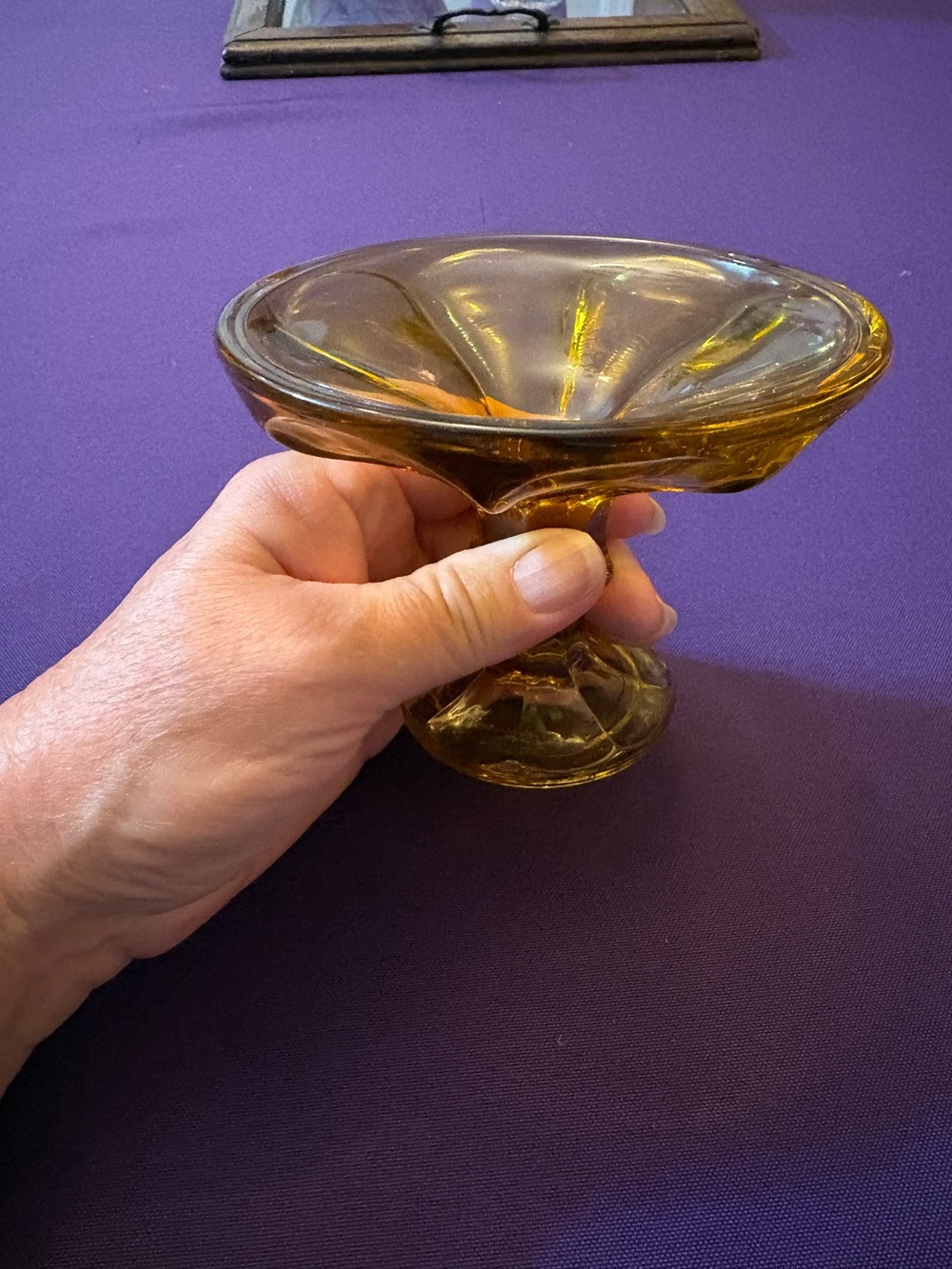 Amber candle holder